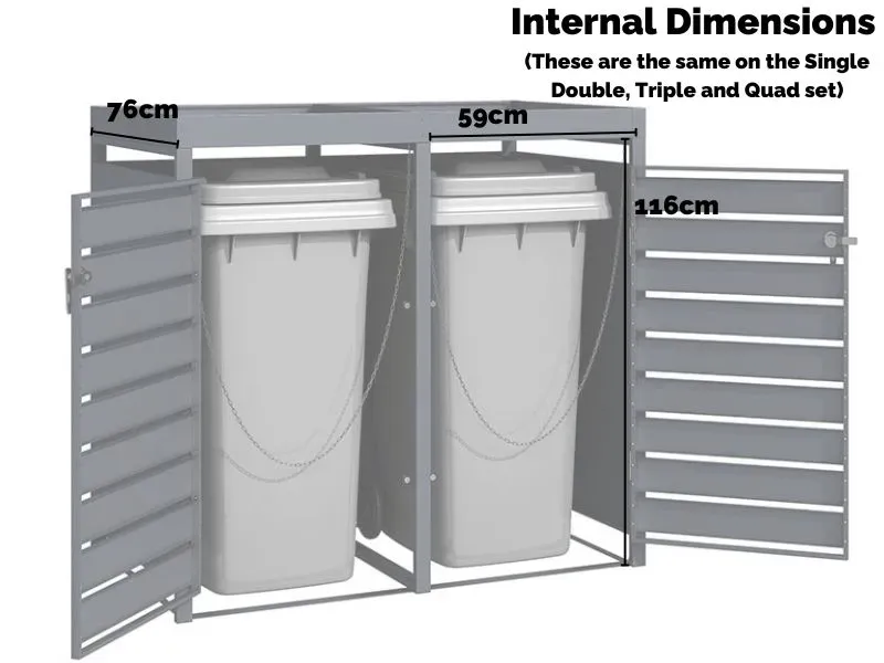 Wholesale Anthracite Galvanized Steel Wheelie Bin Cover with Planter | Double