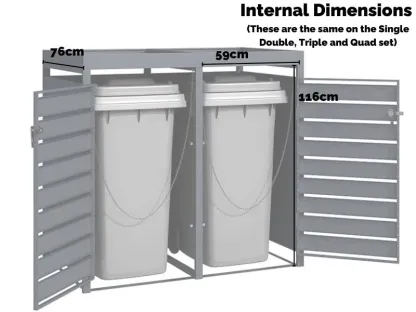 Wholesale Anthracite Galvanized Steel Wheelie Bin Cover with Planter | Double