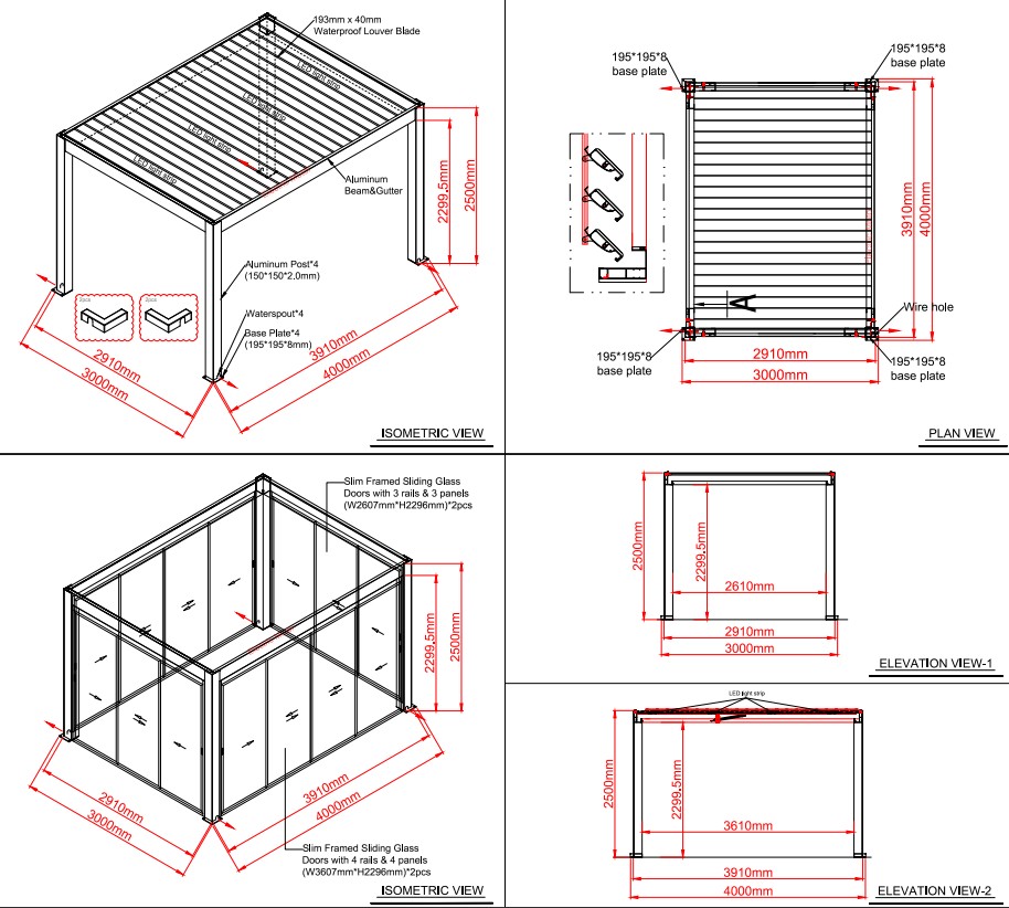 Wholesale Mirage 4x4M Bioclimatic Pergola