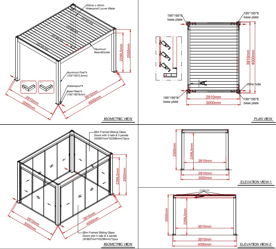 Wholesale Mirage 4x4M Bioclimatic Pergola