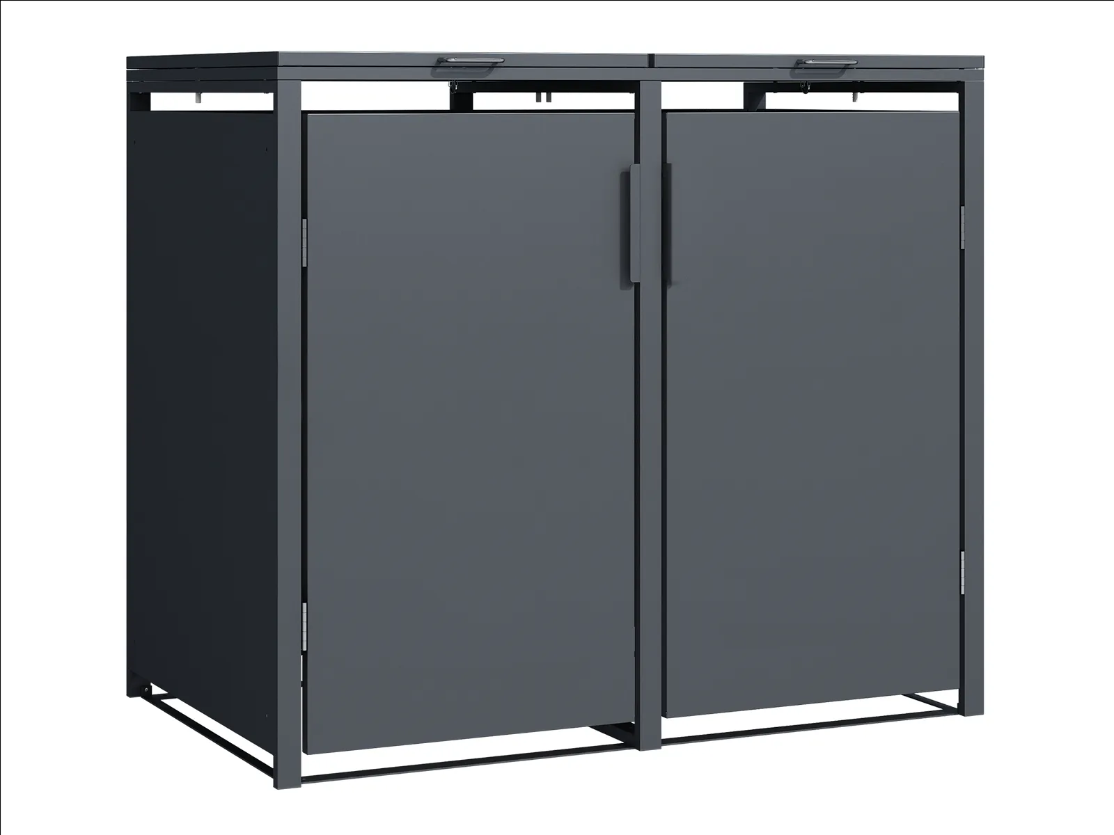 Anthracite Solid Panel Double Wheelie Bin Storage | Pre-Order for Mid-May