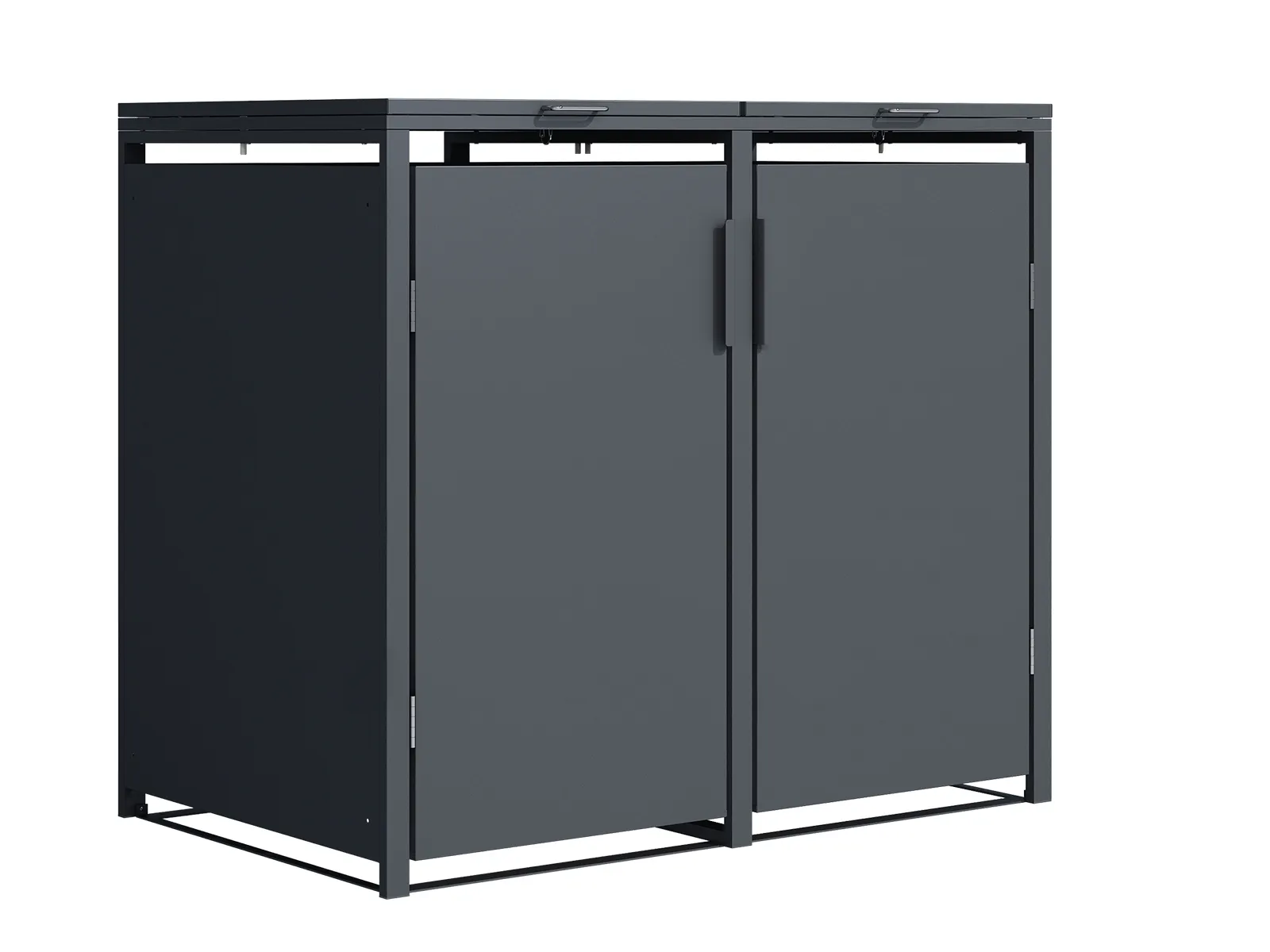 Anthracite Solid Panel Double Wheelie Bin Storage | Pre-Order for Mid-May