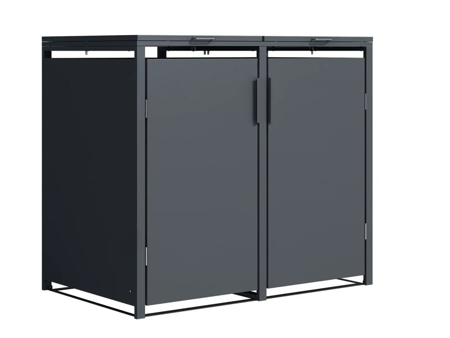Anthracite Solid Panel Double Wheelie Bin Storage | Pre-Order for Mid-May