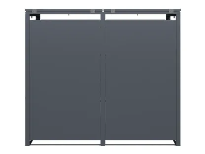 Anthracite Solid Panel Double Wheelie Bin Storage | Pre-Order for Mid-May