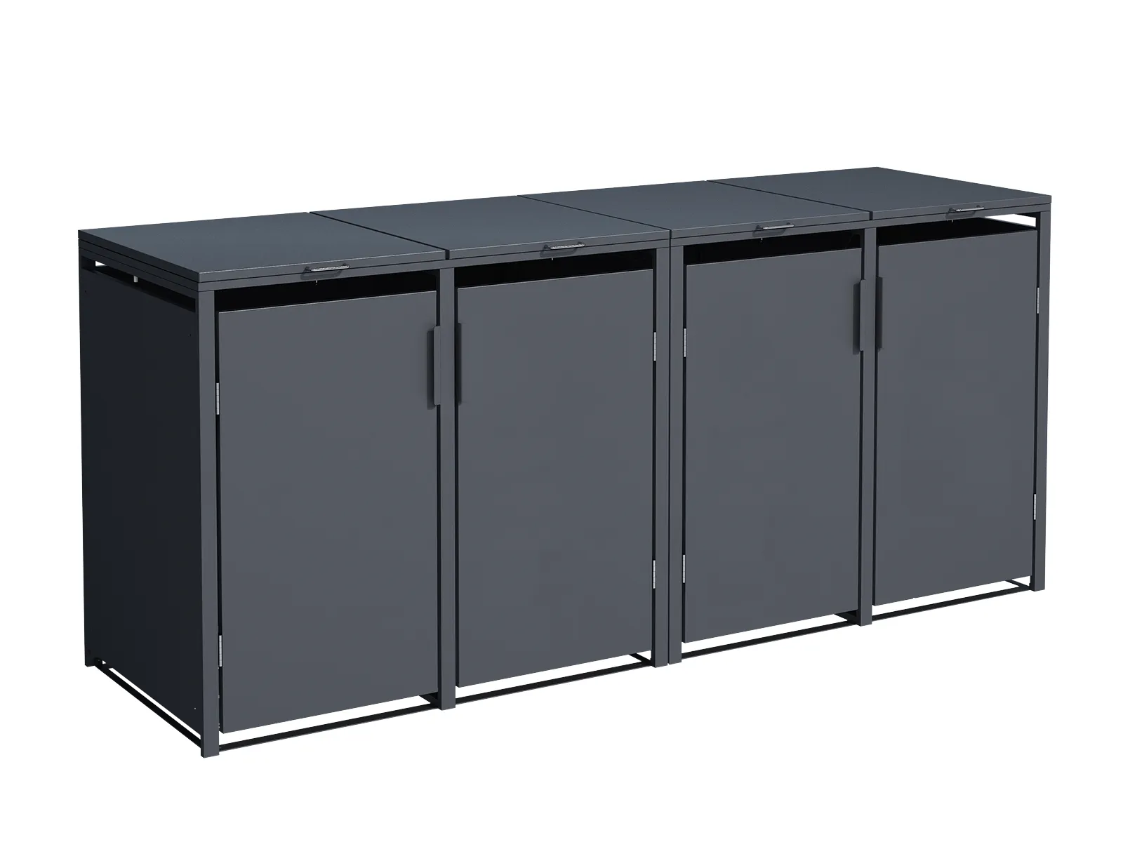 Anthracite Quad Solid Panel Wheelie Bin Storage | Pre-Order for Mid May