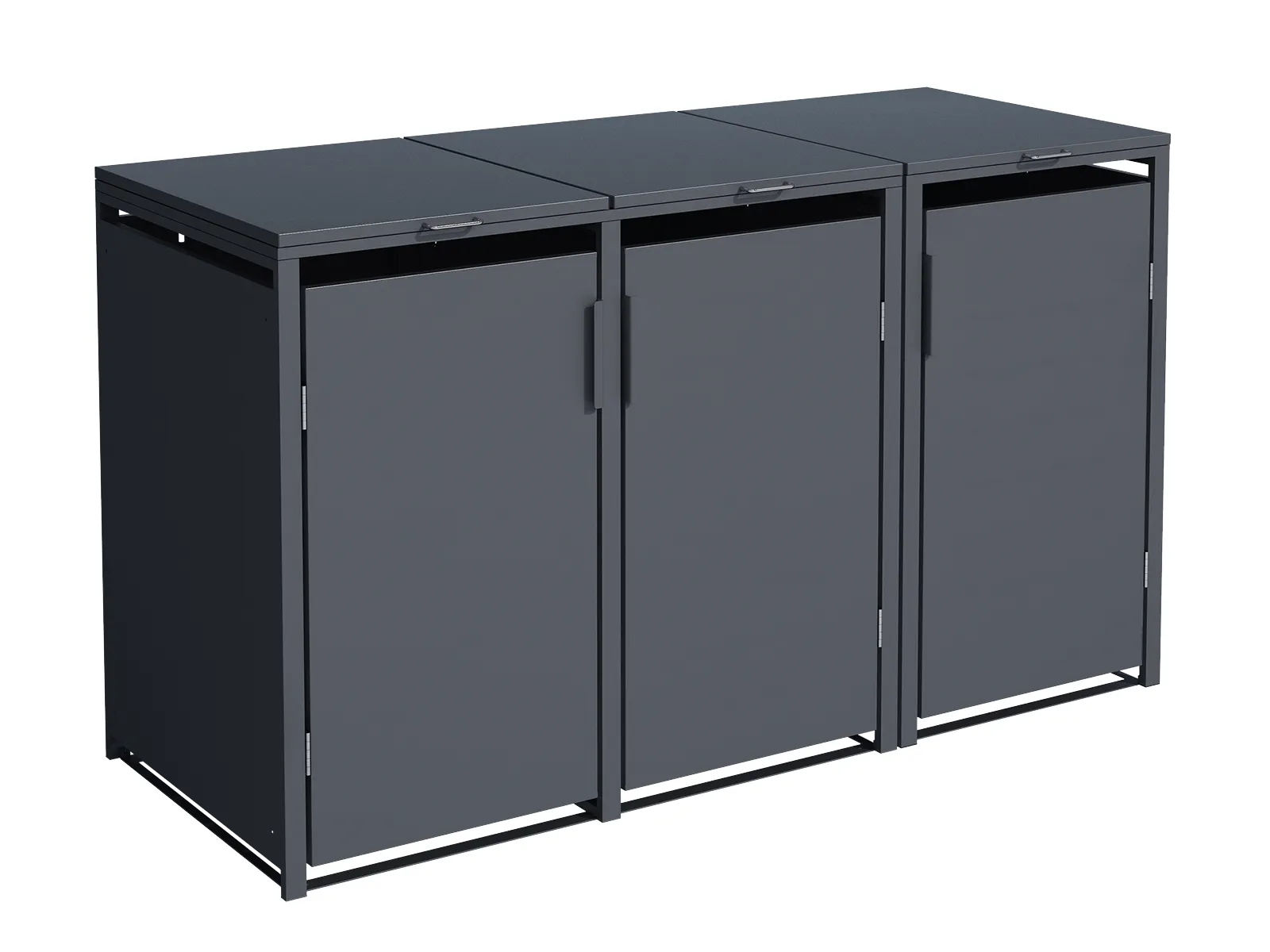 Anthracite Triple Solid Panel Wheelie Bin Storage | Pre-Order for Mid-May