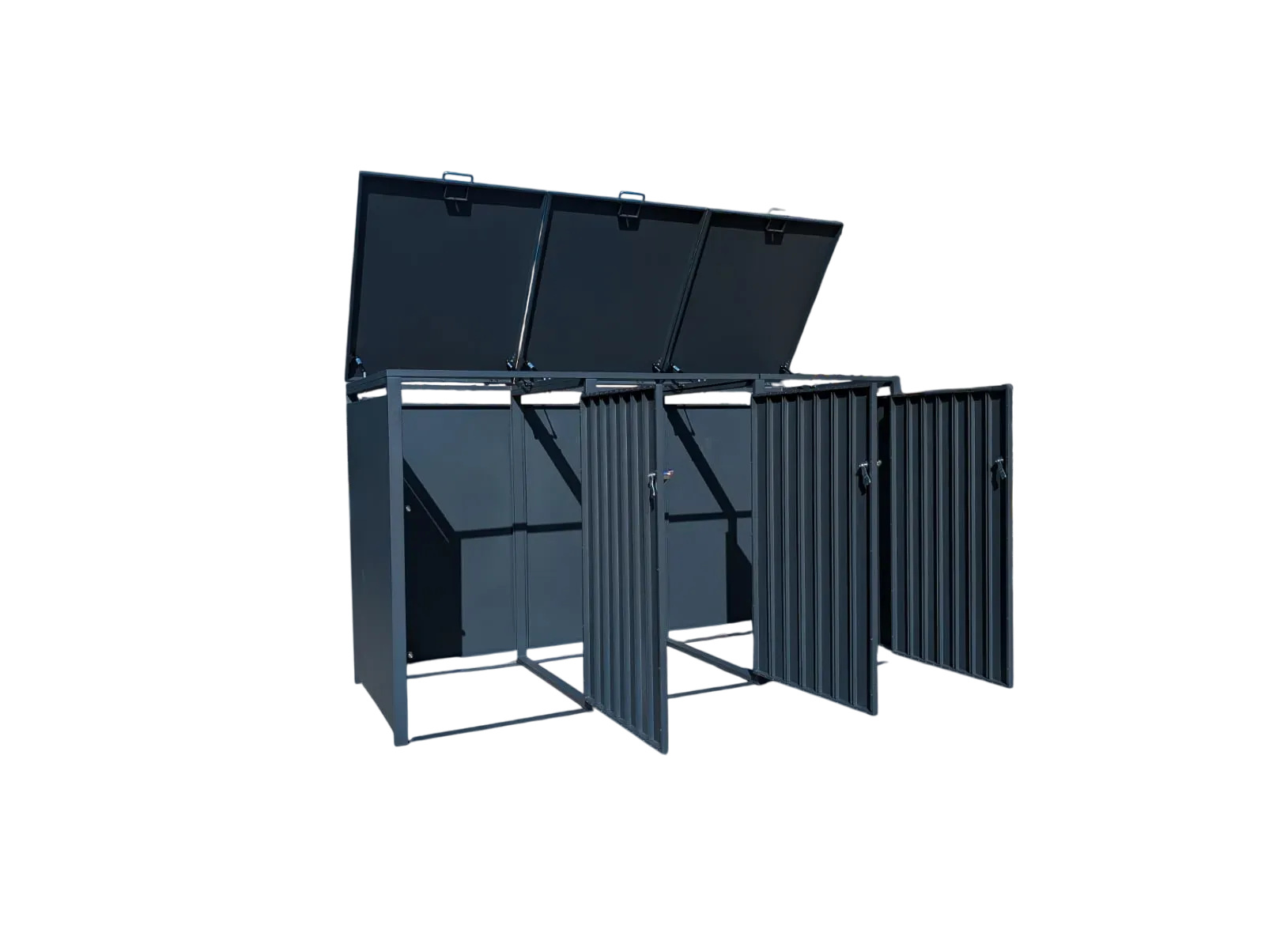 Wholesale Anthracite Galvanised Steel Wheelie Bin Cover | Triple