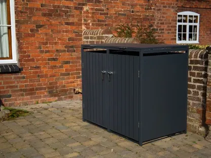 Wholesale Anthracite Galvanized Steel Wheelie Bin Cover | Double