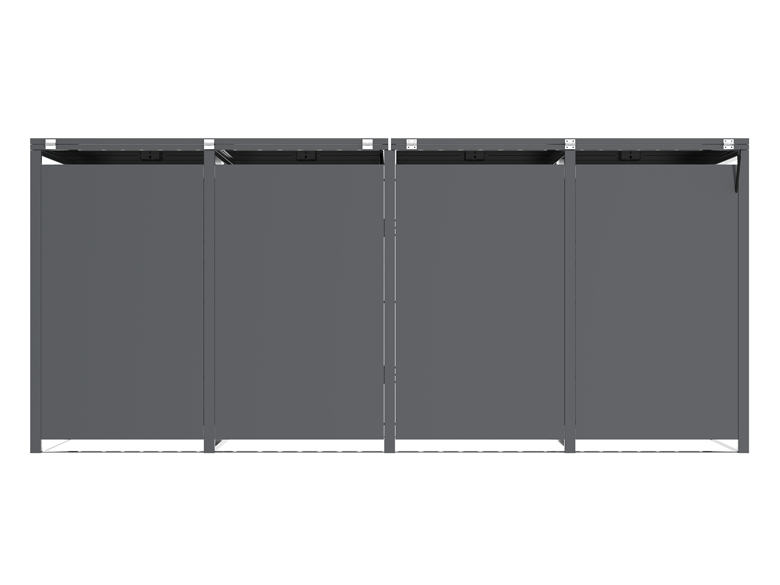 Wholesale Anthracite Galvanized Steel Wheelie Bin Cover | Quad Set