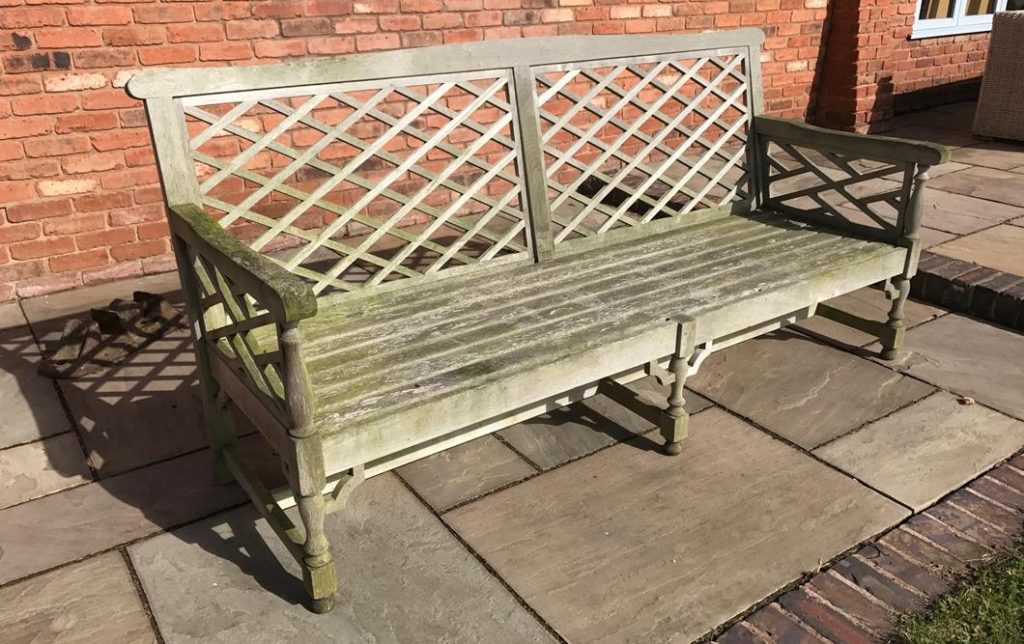 how to restore aged teak - before picture