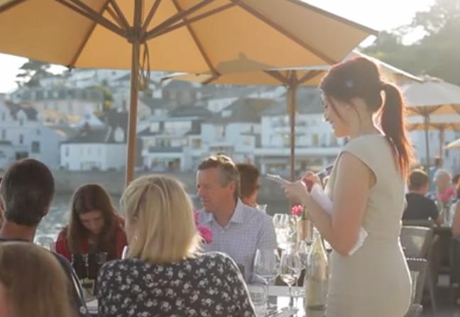 outdoor entertaining with parasols for shade