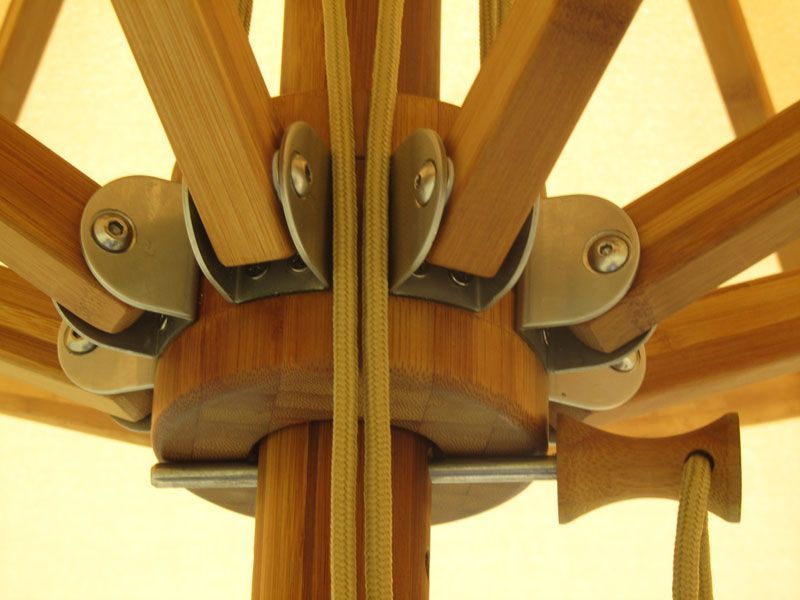 Wholesale Bamboo 3.5m X 2.5m Rec Parasol Beige 