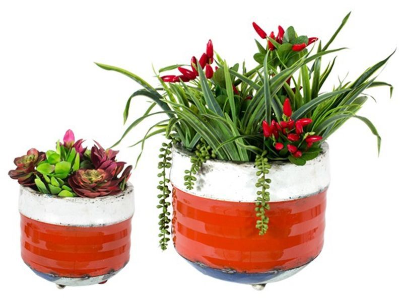 Wholesale Bondi Orange Balcony Planters - Set Of Two