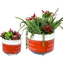 Wholesale Bondi Orange Balcony Planters - Set Of Two