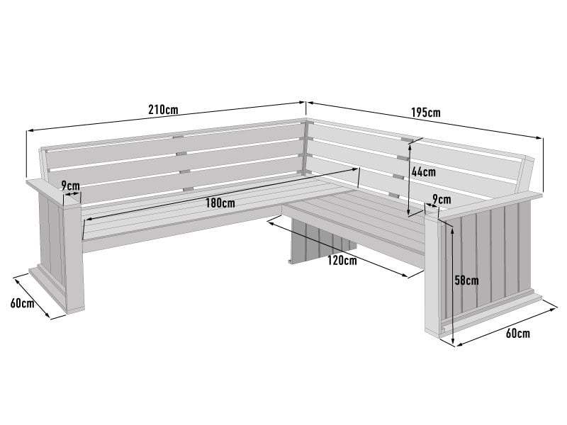 Wholesale Cecina Corner Bench