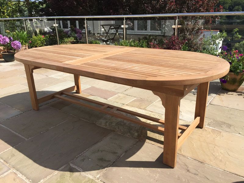 Wholesale Chunky Teak Dining Table - extendable 2.4 - 3 metres