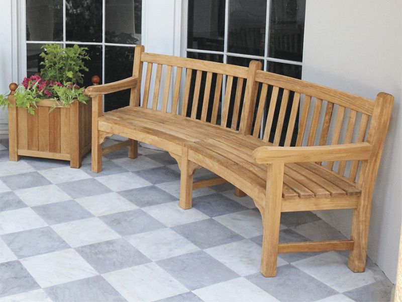 Contour Teak Bench With Arms | FSC® Certified