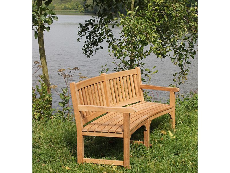 Contour Teak Bench With Arms | FSC® Certified