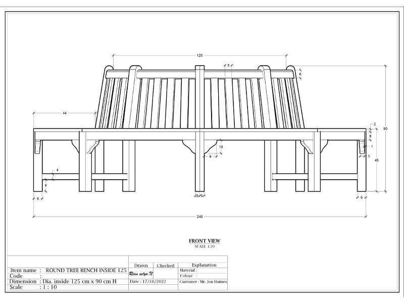 Wholesale Small Circular Tree Bench