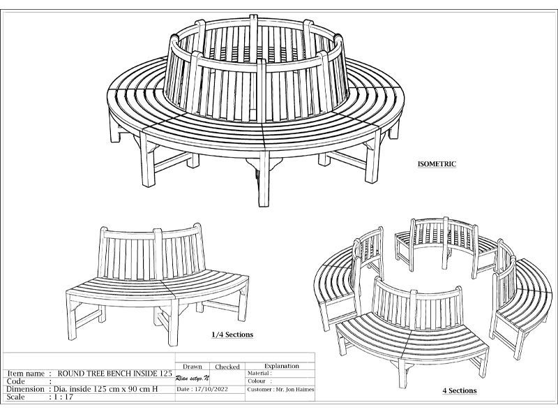 Wholesale Small Circular Tree Bench