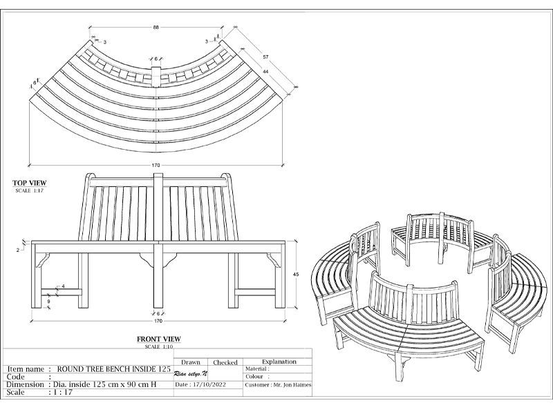 Wholesale Small Circular Tree Bench
