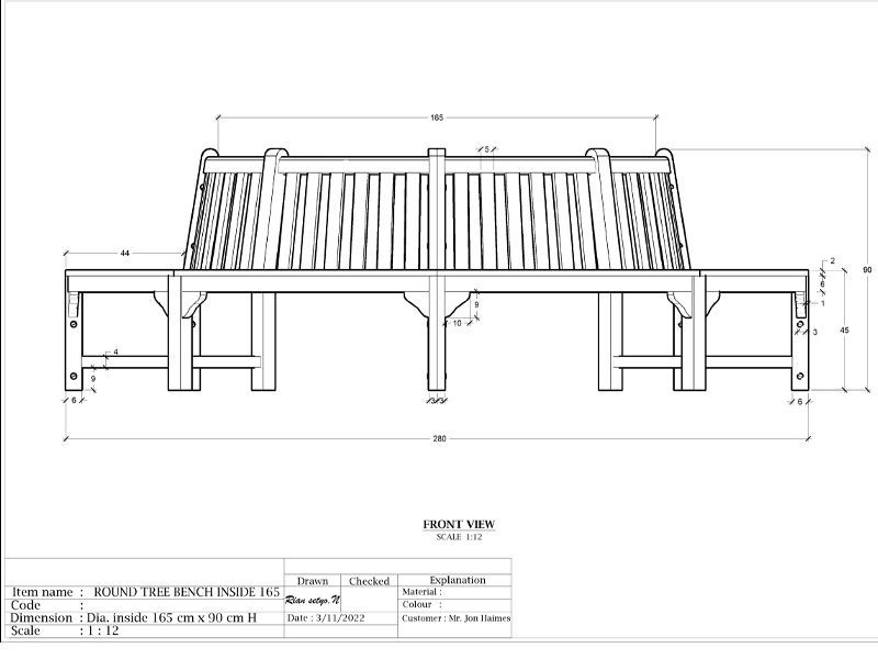 Wholesale Medium Circular Tree Bench