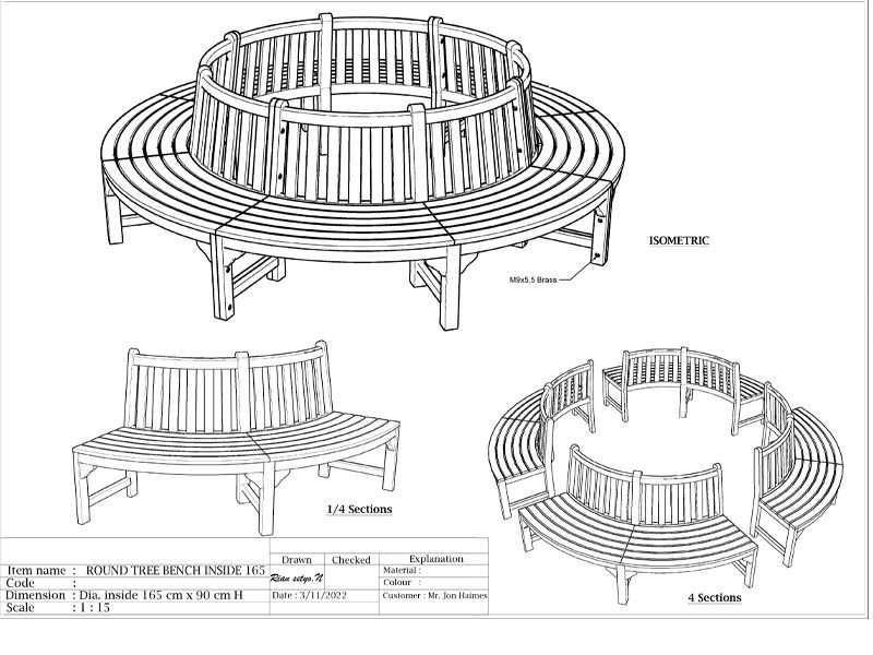 Wholesale Medium Circular Tree Bench