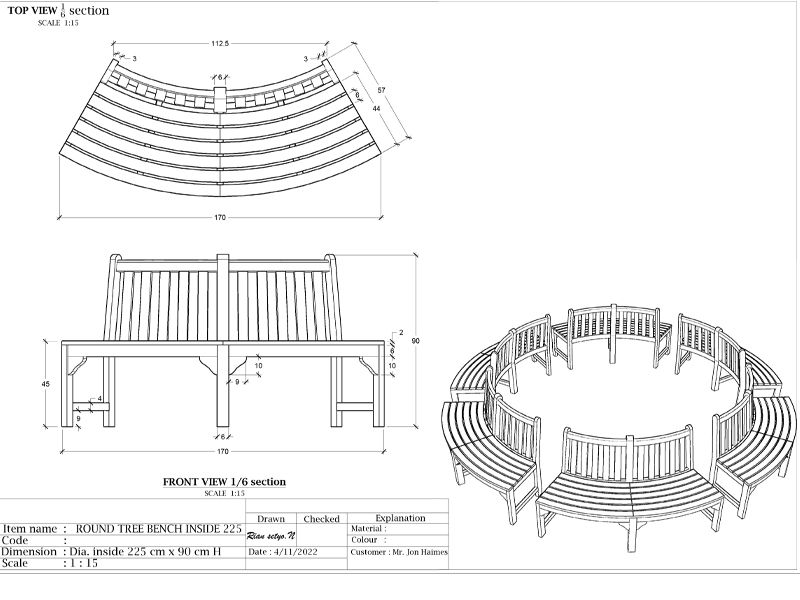 Wholesale Large Circular Tree Bench 