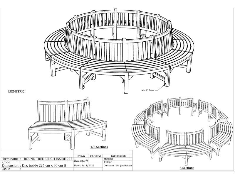 Wholesale Large Circular Tree Bench 