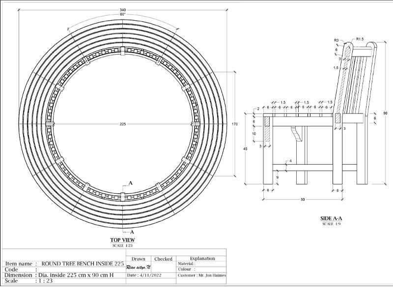 Wholesale Large Circular Tree Bench 