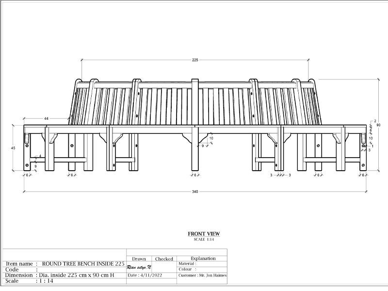 Wholesale Large Circular Tree Bench 