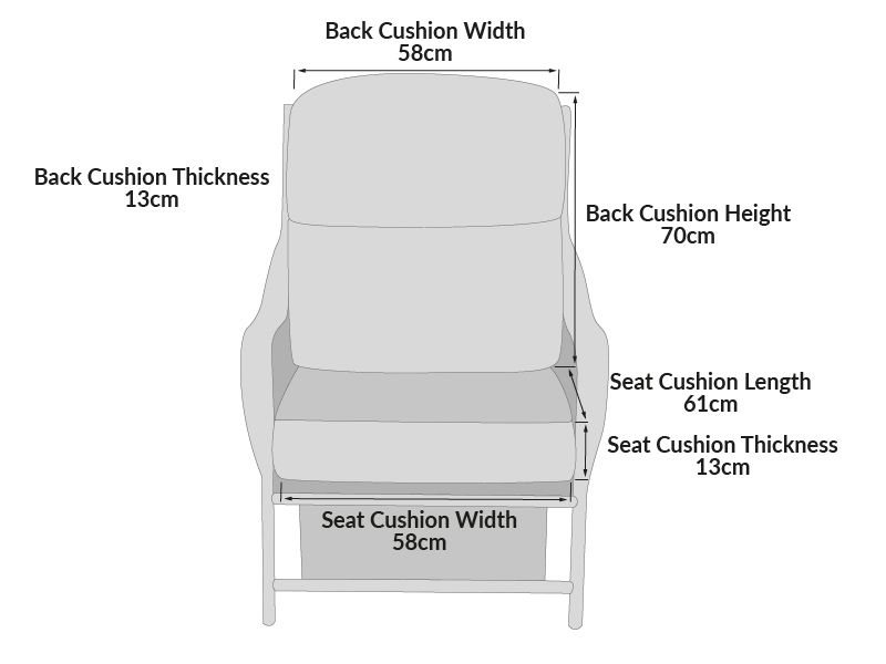 Replacement Singular Conservatory Cushion | Large-Garden Furniture Centre-48Hour Dispatch,LowRange,Under 100,Conservatory,Conservatory Furniture Cushions-{collection_title}