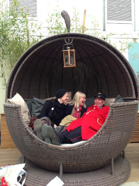 Dave Thomson creating a stir a Chelsea Flower Show, 2013.
