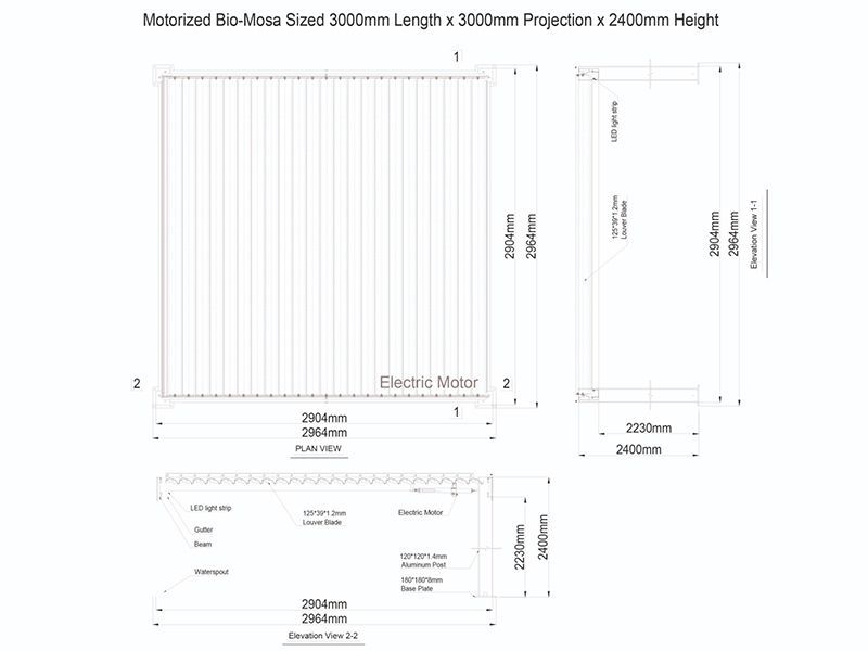 Wholesale Eclipse 3 X 3m LED Motorised Pergola 