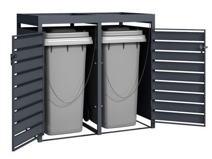 Wholesale Galvanized Steel Wheelie Bin Cover With Planters | Double