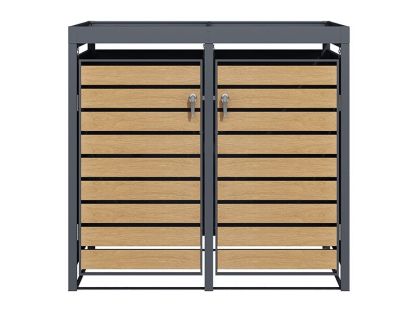 Wholesale Galvanized Steel Wheelie Bin Cover With Planters | Double
