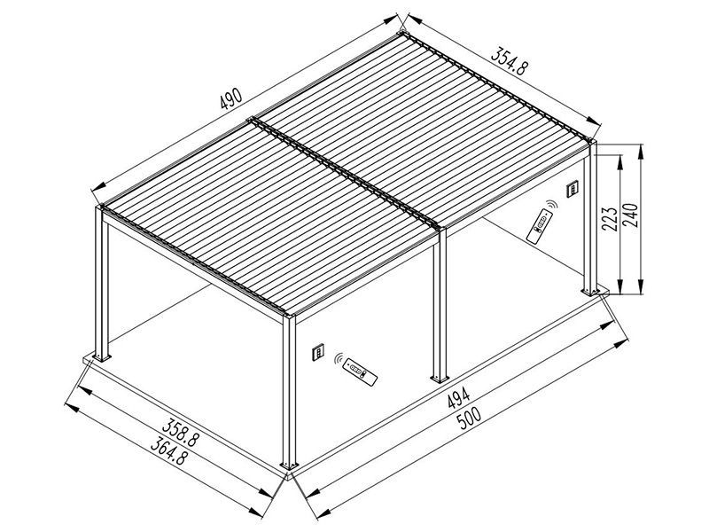 Wholesale Eclipse 5 X 3.5m LED Motorised Pergola | Free Standing 