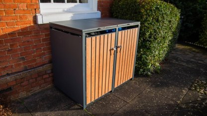 Wholesale Anthracite Galvanized Steel Wheelie Bin Cover | Quad Set
