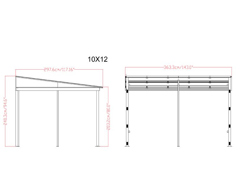 Wholesale Four Seasons Wall Mounted Gazebo 3m x 3.65m