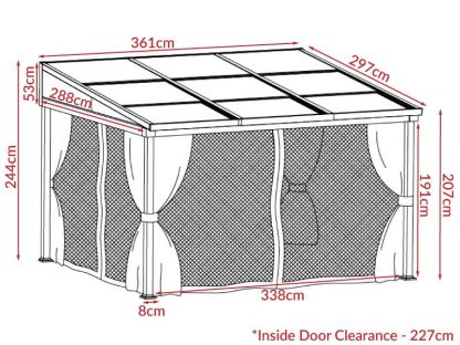 Wholesale Four Seasons Wall Mounted Gazebo 3m x 3.65m