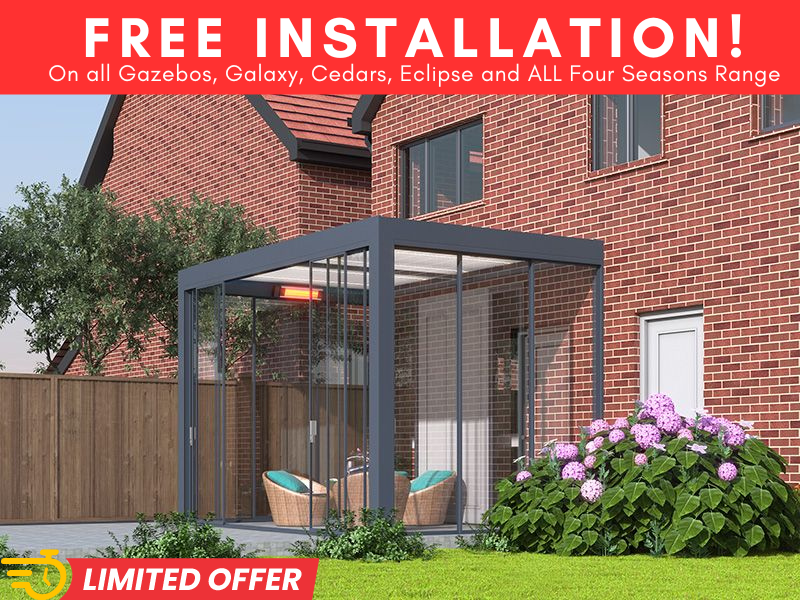 Bioclimatic Pergola | 5 x 3m Wall Mounted | T7