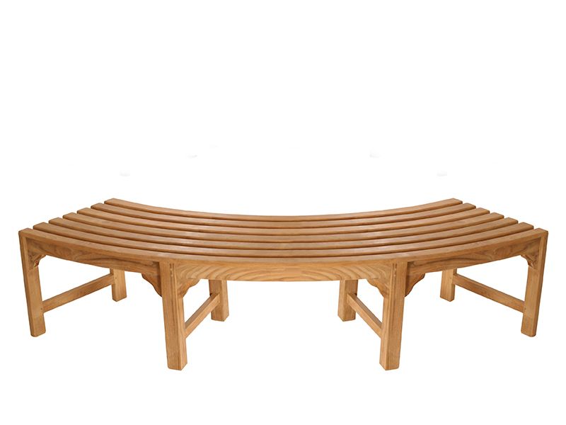 Teak Backless Contour Bench 