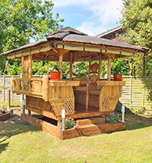 Wholesale Bamboo Gazebo Square 10ft X 11.6ft