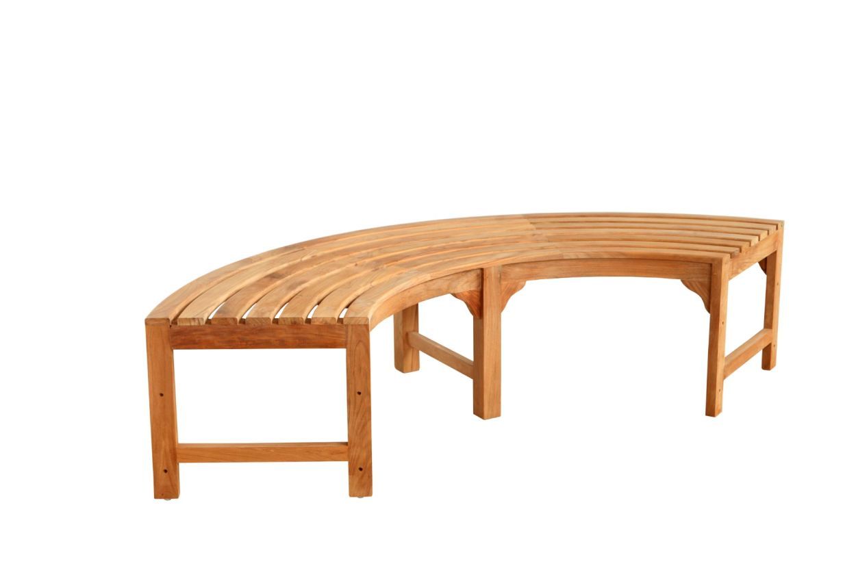 Teak Backless Contour Bench 