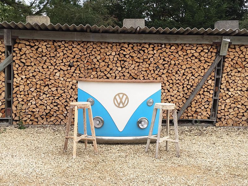 Indian VW Bus Bar Counter | Blue And White