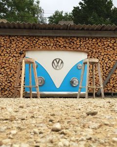 Indian VW Bus Bar Counter | Blue And White