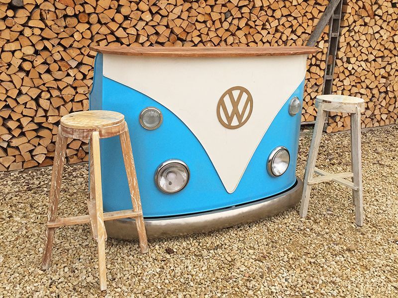 Indian VW Bus Bar Counter | Blue And White