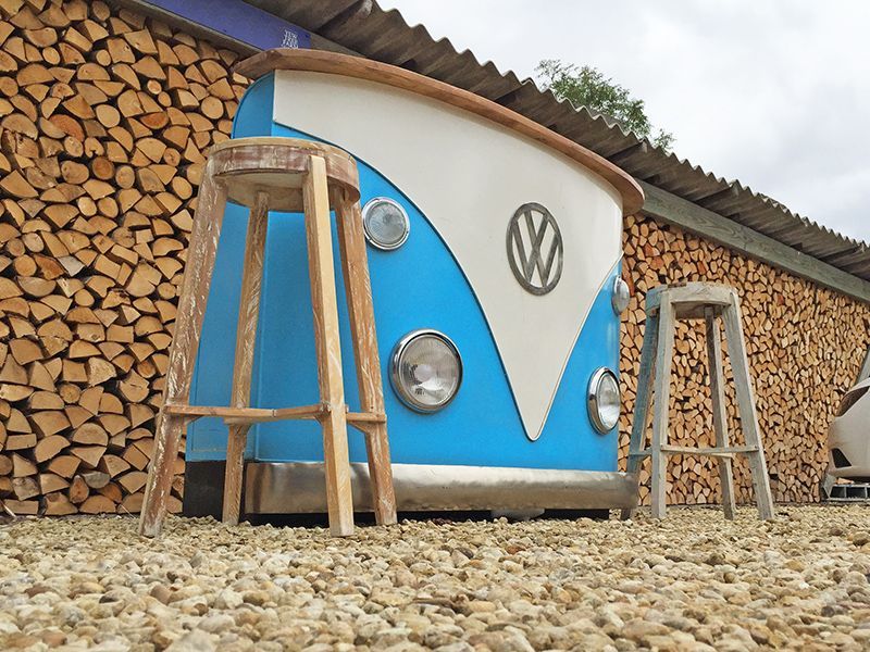 Indian VW Bus Bar Counter | Blue And White