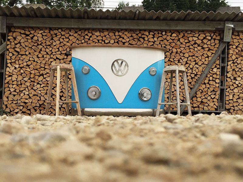 Indian VW Bus Bar Counter | Blue And White