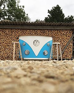 Indian VW Bus Bar Counter | Blue And White